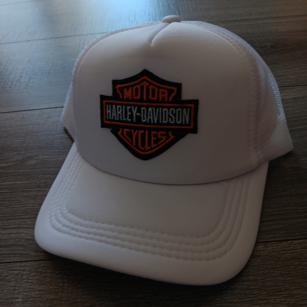 Harley-Davidson White and Black Trucker Cap